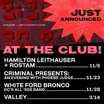 Just Announced at The Club!