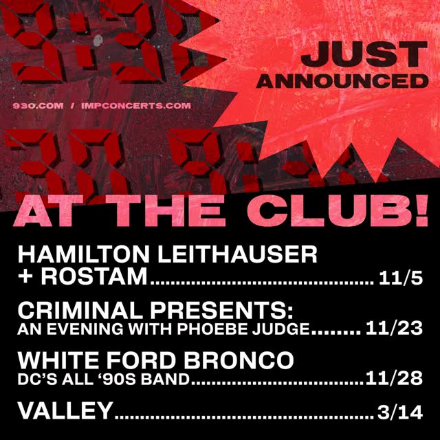 Just Announced at The Club!