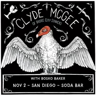 NEW SHOW – 11/02 @ Soda Bar – @ClydeMcGeemusic (@BridgeCitySinners) w/ Bosko Baker (@ragtimepapa). Tickets On Sale NOW.