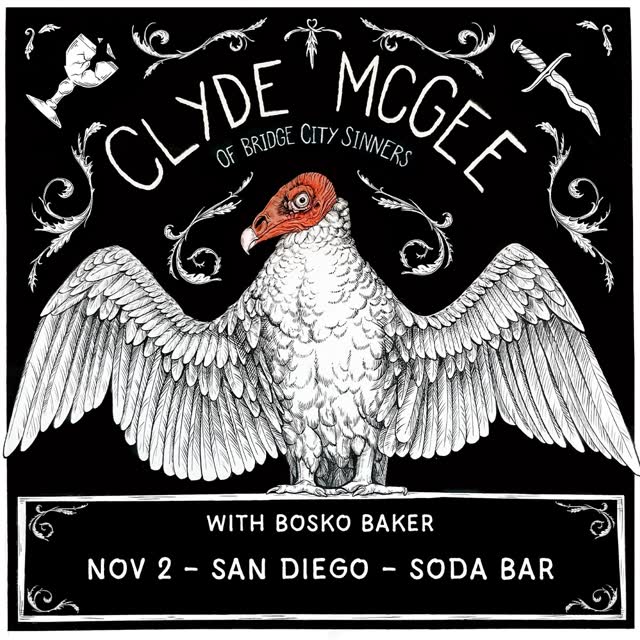 NEW SHOW – 11/02 @ Soda Bar – @ClydeMcGeemusic (@BridgeCitySinners) w/ Bosko Baker (@ragtimepapa). Tickets On Sale NOW.