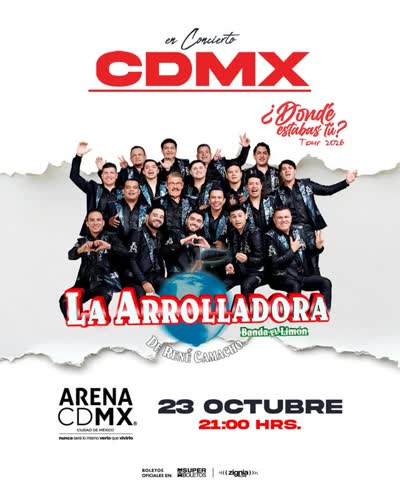 La Arrolladora Banda El Limón de René Camacho en Concierto CDMX ¿Dónde estabas tú? Tour 2026