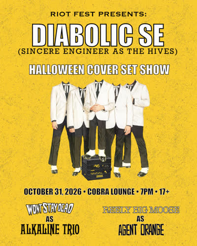 Happy Halloween! Sincere Engineer are getting in costume playing a covers set as The Hives at Cobra Lounge with special guests Won't Stay Dead (Alkaline Trio) and Reely Big Moose (Agent Orange).