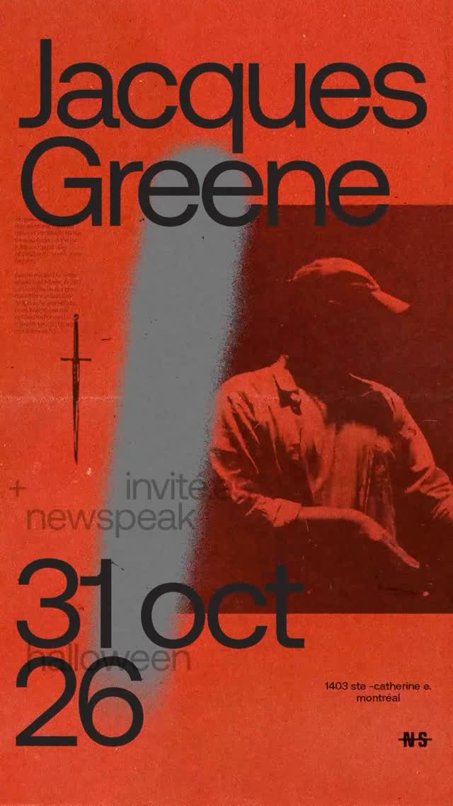 De Montréal, pour Montréal : @jacquesgreene pour l’Halloween le 31 octobre!