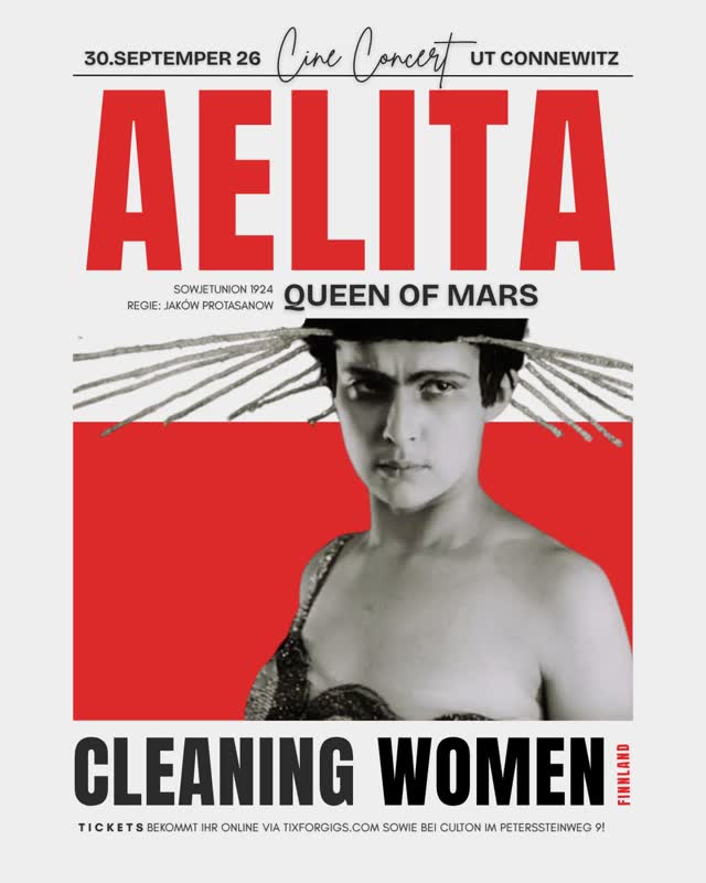 NÄCHSTE Woche am 30.09. vertonen @cleaningwomenofclinus den Film AELITA - Queen of Mars!