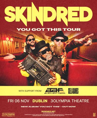 Welsh ragga metal legends @skindredmusic are set to headline 3Olympia Theatre, Dublin on Friday 6th November, including special guests @cellgames.mp3 and @alienantfarmofficial!