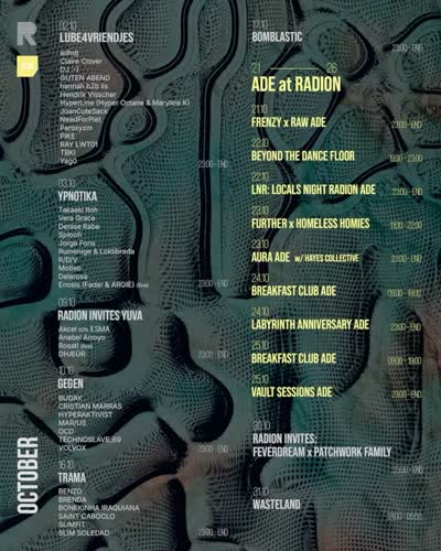 OCTOBER RADION ADE Schedule
