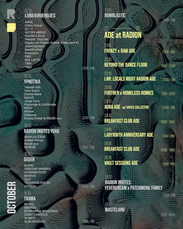 OCTOBER RADION ADE Schedule