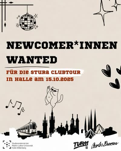 NEWCOMER*INNEN GESUCHT / NEWCOMERS WANTED - Halle Club Tour