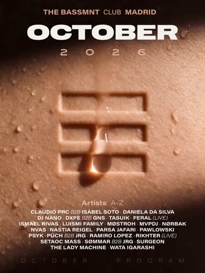 THE BASSMNT CLUB MADRID OCTOBER 2026 PROGRAM