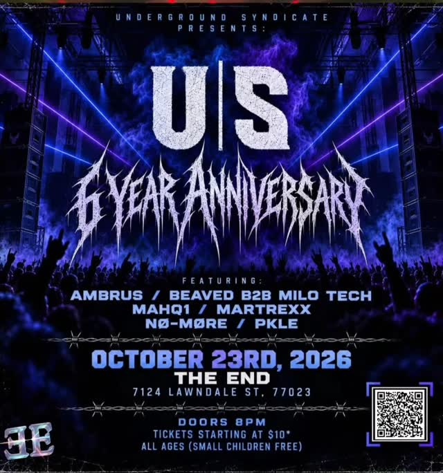 UNDERGROUND SYNDICATE RETURNS TO THE INDOOR STAGE FOR THEIR 6 YEAR ANNIVERSARY!