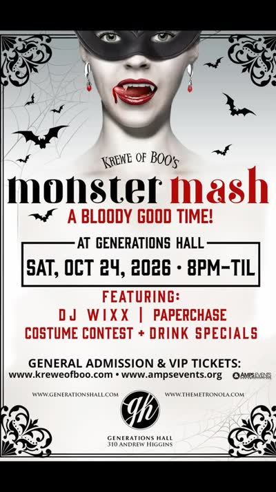 Krewe Of Boo! Monster Mash. Official after-parade party.