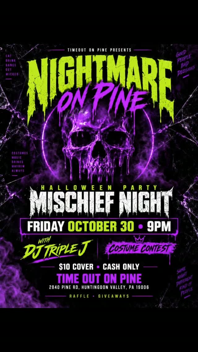NIGHTMARE ON PINE HALLOWEEN PARTY MISCHIEF NIGHT