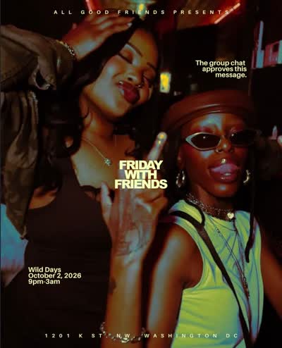 Friday with Friends returns Oct 2 at @wilddaysdc