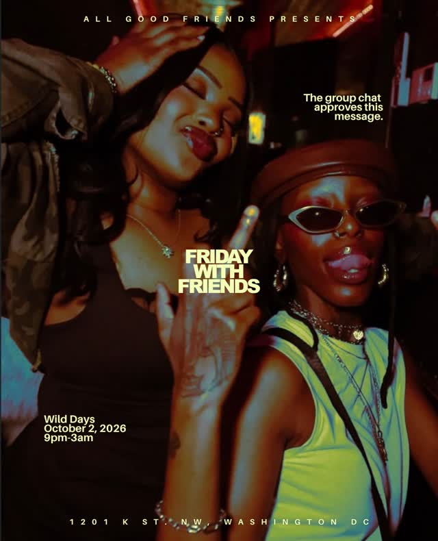 Friday with Friends returns Oct 2 at @wilddaysdc