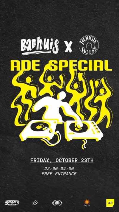 SAVE THE DATE. BADHUIS X BOOGIE HOUSE. ADE SPECIAL.