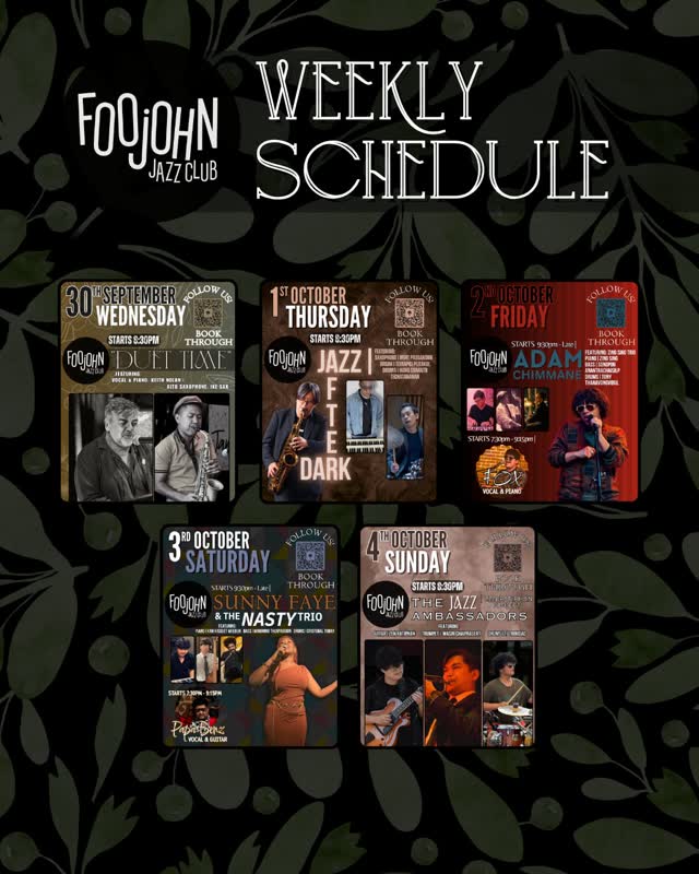 YOUR WEEKLY JAZZ ESCAPE IN BANGKOK
