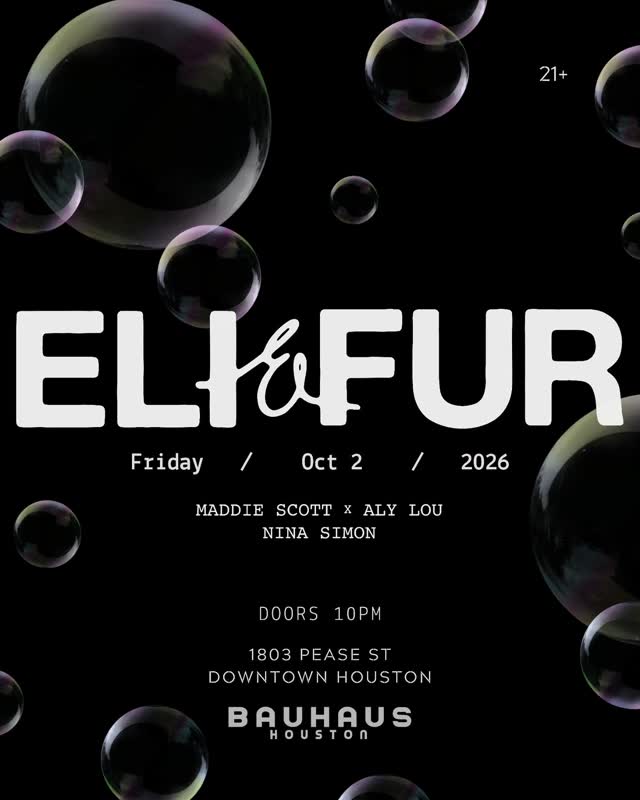 Announcing the full lineup for @eliandfur on Friday, October 2 MADDIE SCOTT x ALY LOU NINA SIMON #baufam