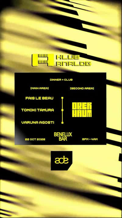 Thursday of ADE, 22nd of October we are back with an intimate dinner + club night at @benelux.bar. Excited to announce our full lineup for the main room (a-z) - vinyl heads only! @faislebeau @tomoooooki__tamura @varuna.agosti For this edition, we are joining forces with @oberhaum, who will be taking care of the second area. Sharing strong emphasis on community and connection to music, we’re thrilled to have them on board. Stay tuned for more!