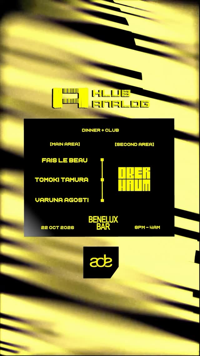 Thursday of ADE, 22nd of October we are back with an intimate dinner + club night at @benelux.bar. Excited to announce our full lineup for the main room (a-z) - vinyl heads only! @faislebeau @tomoooooki__tamura @varuna.agosti For this edition, we are joining forces with @oberhaum, who will be taking care of the second area. Sharing strong emphasis on community and connection to music, we’re thrilled to have them on board. Stay tuned for more!