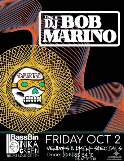 DJ Bob Marino and I playing together for the first time