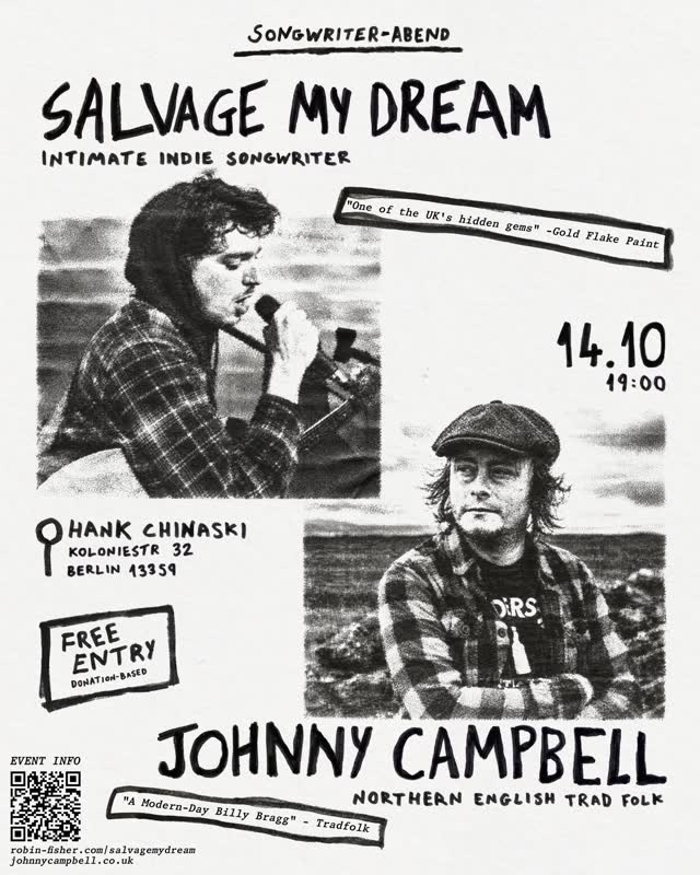 Announcing: Salvage My Dream + Johnny Campbell at Hank Chinaski, Berlin - October 14th