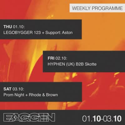 Baggen Weekly Programme 01.10-03.10