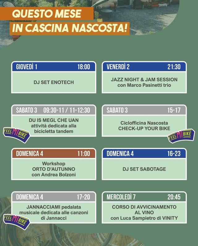 Questo Mese in Cascina Nascosta!