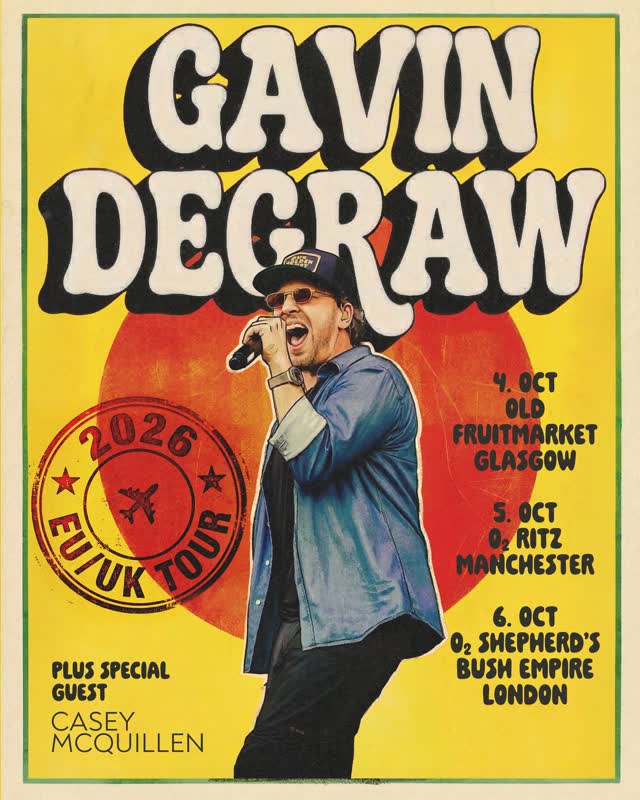 Multi-platinum singer-songwriter @gavindegraw will be joined by rising star @listentocasey next week!