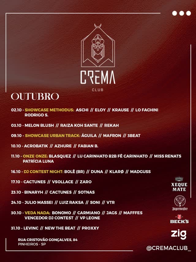 CREMA CLUB OUTUBRO