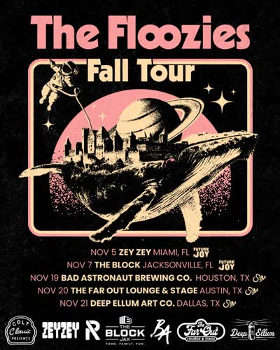 @flooziesduo’s November run: @futurejoymusic brings live electronic energy to the Florida dates, while @5ammusic_ brings jazz- and funk-informed bass music to Texas.