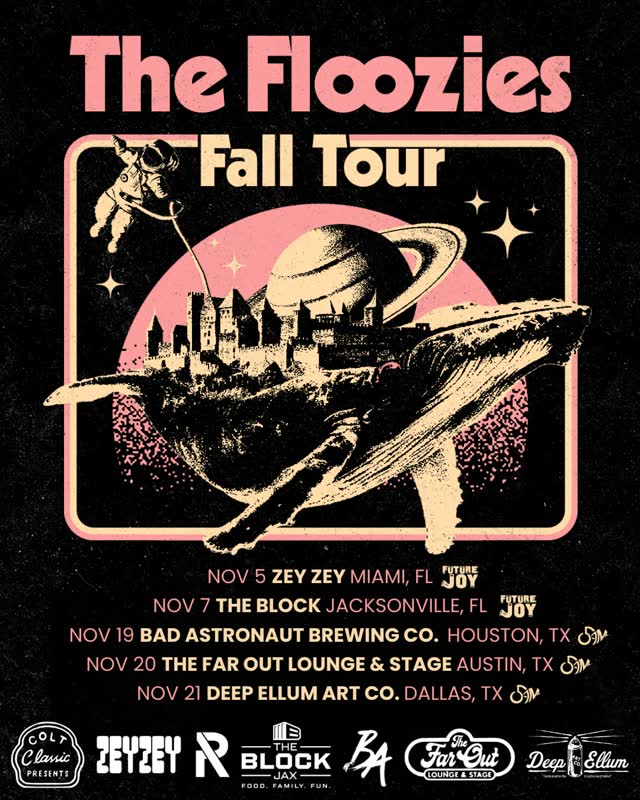 @flooziesduo’s November run: @futurejoymusic brings live electronic energy to the Florida dates, while @5ammusic_ brings jazz- and funk-informed bass music to Texas.