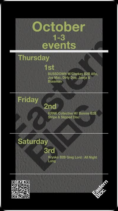 This Weekends Events : Bussdown / KRNK Collective / Krysko