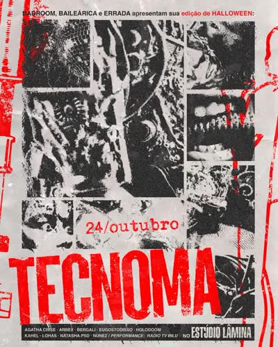 TECNOMA é a festa de Halloween apresentada por @badroom, @bailearica e @e.rra.da