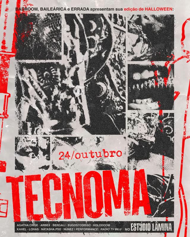 TECNOMA é a festa de Halloween apresentada por @badroom, @bailearica e @e.rra.da
