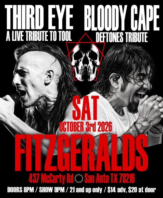 San Antonio’s long time Tool and Deftones tributes join forces again SATURDAY, OCT. 3rd at @fitzrockssa