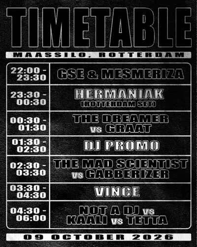 TIMETABLE MAASSILO, ROTTERDAM