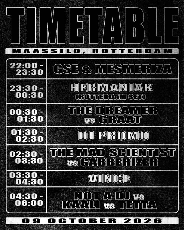 TIMETABLE MAASSILO, ROTTERDAM
