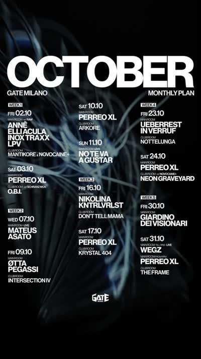 Gate Milano October Lineup