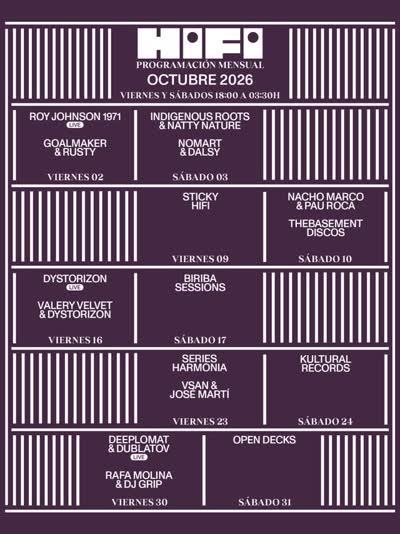 HIFI PROGRAMACIÓN MENSUAL OCTUBRE 2026