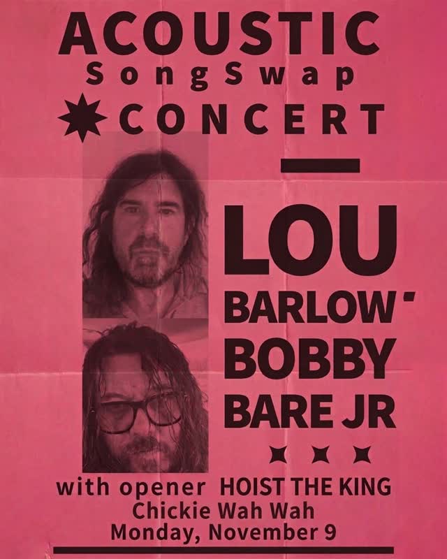 !! JUST ANNOUNCED: LOU BARLOW & BOBBY BARE: ACOUSTIC SONG-SWAP !!