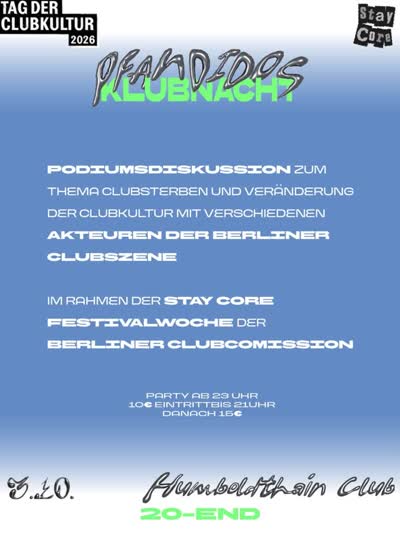 Pfandidos Klubnacht - Tag der Clubkultur 2026