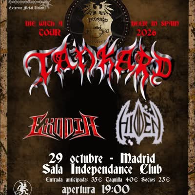 TANKARD – DIE WITH A BEER IN SPAIN TOUR 2026