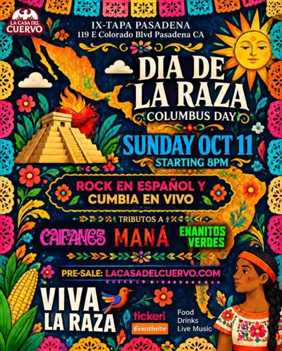 DÍA DE LA RAZA CELEBRATION - ROCK EN ESPAÑOL Y CUMBIA EN VIVO!