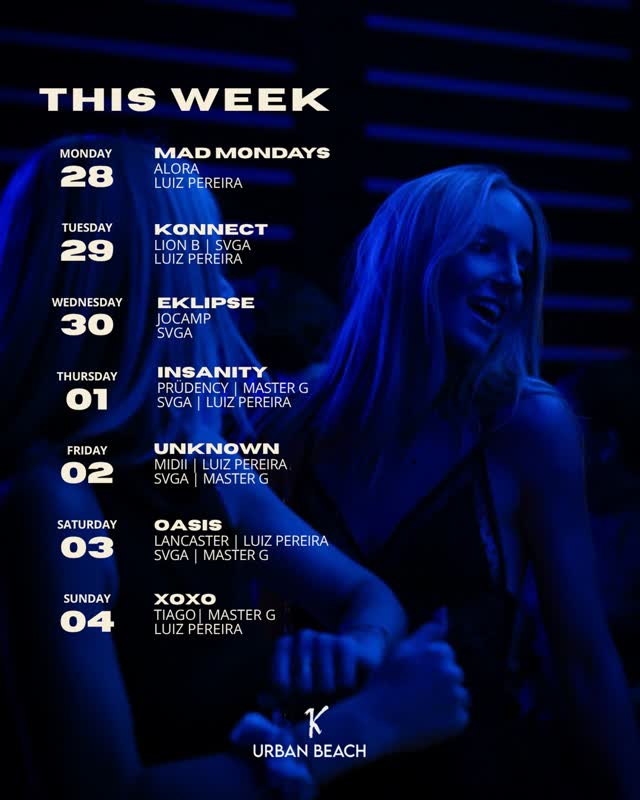 THIS WEEK - Urban Beach Schedule