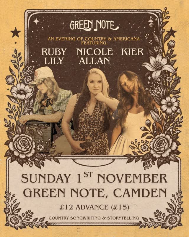 Nicole Allan, Ruby Lily & Kier are taking over the Green Note on November 1st!