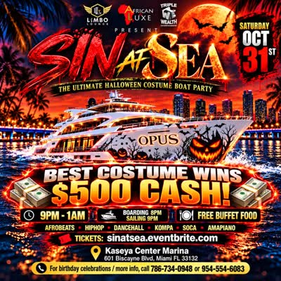 Sin at Sea: The Ultimate Halloween Costume Boat Party