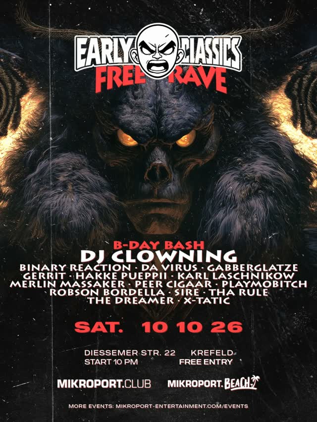 Early Classics Free Rave B-Day Bash