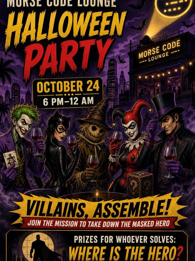Halloween at Morse Code Lounge - Batman's nemeses unite