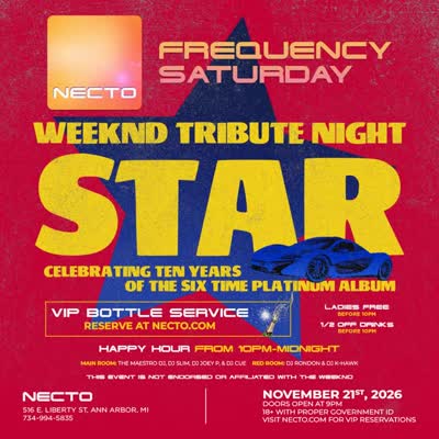 Frequency Saturday: Weeknd Tribute Night Star