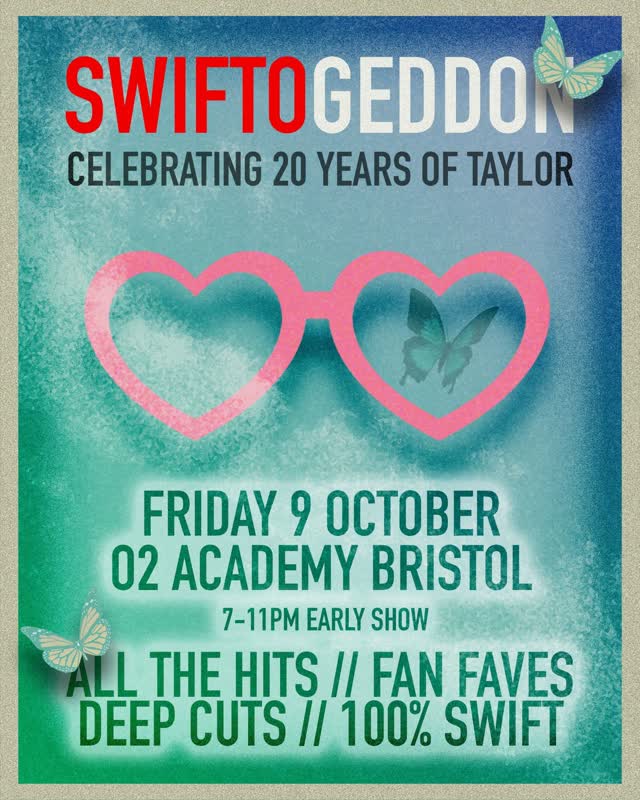 @swiftogeddon returns to #O2AcademyBristol next Friday 9 Oct with its '20 years of Taylor' special.
